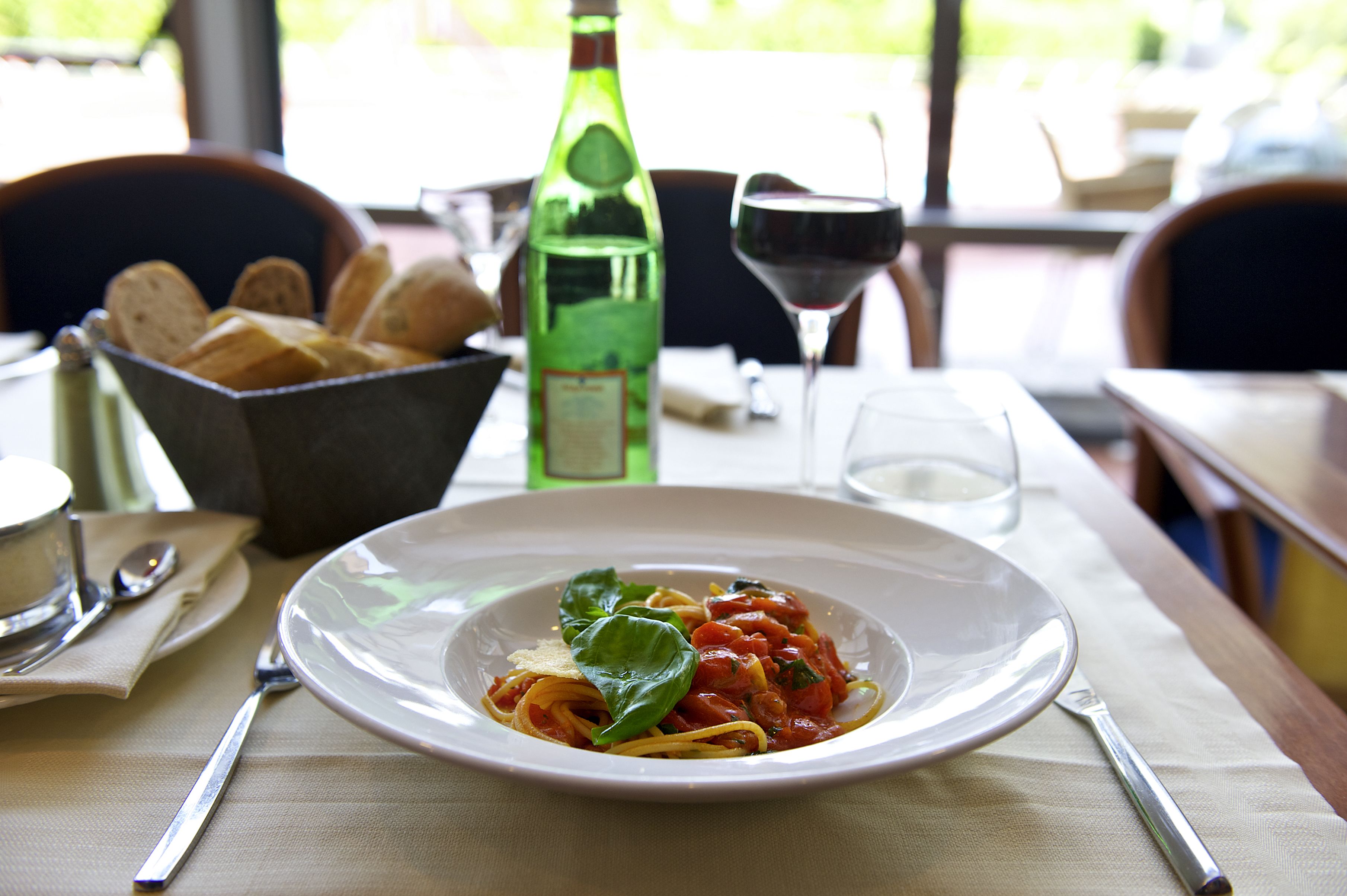 breakfast, lunch, dinner served; italian cuisine