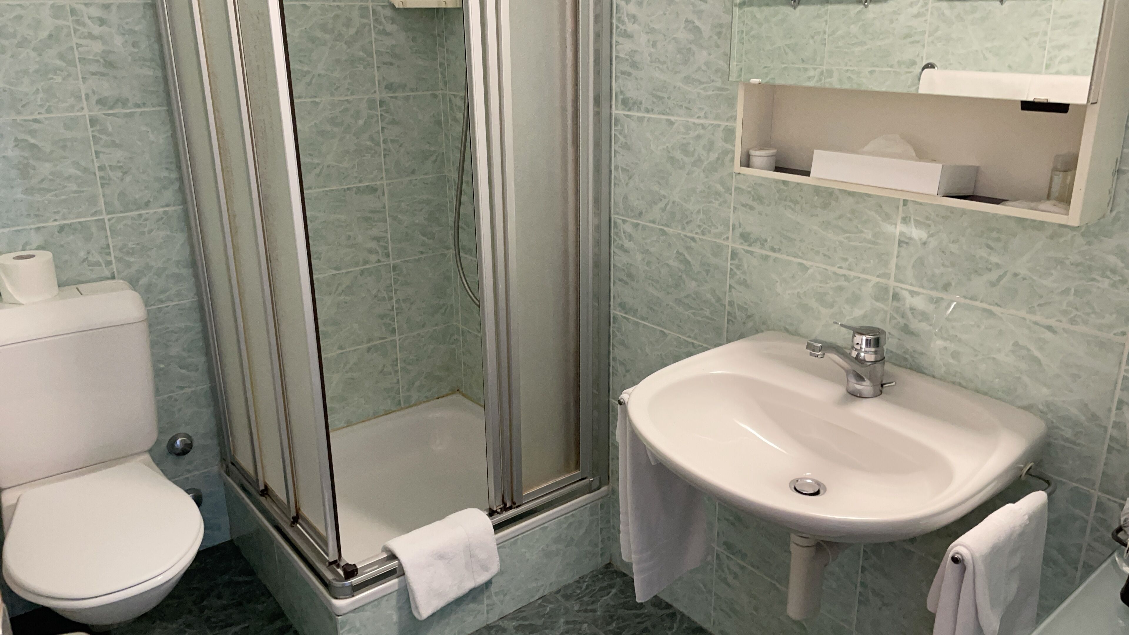 free toiletries, hair dryer, bathrobes, towels