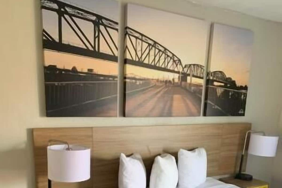 Individually decorated, individually furnished, desk, blackout drapes