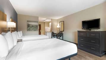 Studio, 2 Double Beds, Non Smoking | Desk, blackout curtains, iron/ironing board, free WiFi