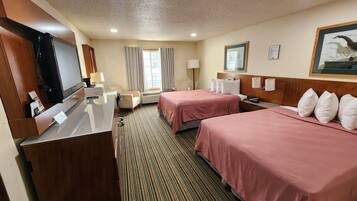 Deluxe Double Room, 2 Queen Beds | Desk, laptop workspace, iron/ironing board, free WiFi