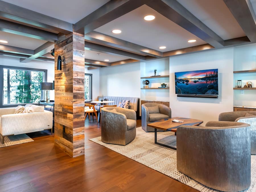 55-inch flat-screen TV with satellite channels, TV, streaming services