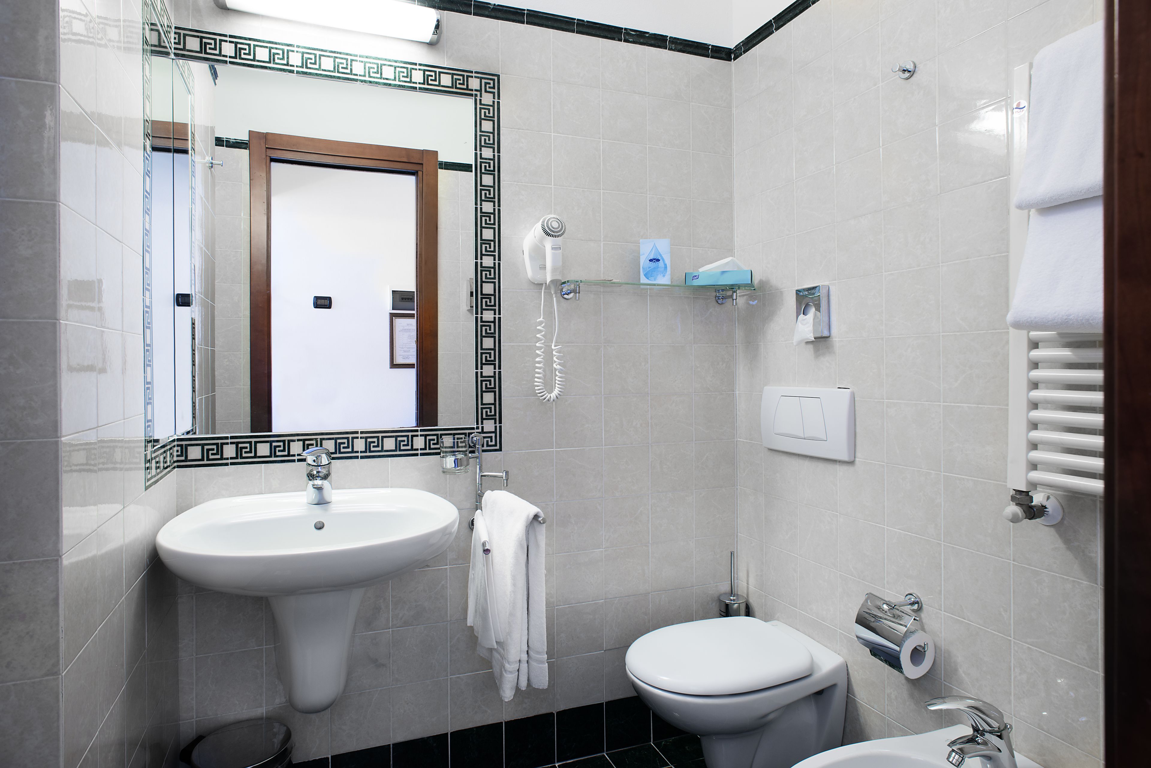 double or twin room | bathroom | free toiletries, hair dryer, bidet, towels