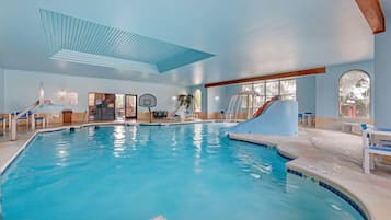 3 indoor pools, seasonal outdoor pool, sun loungers