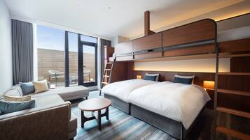 Premium bedding, down duvets, blackout curtains, iron/ironing board