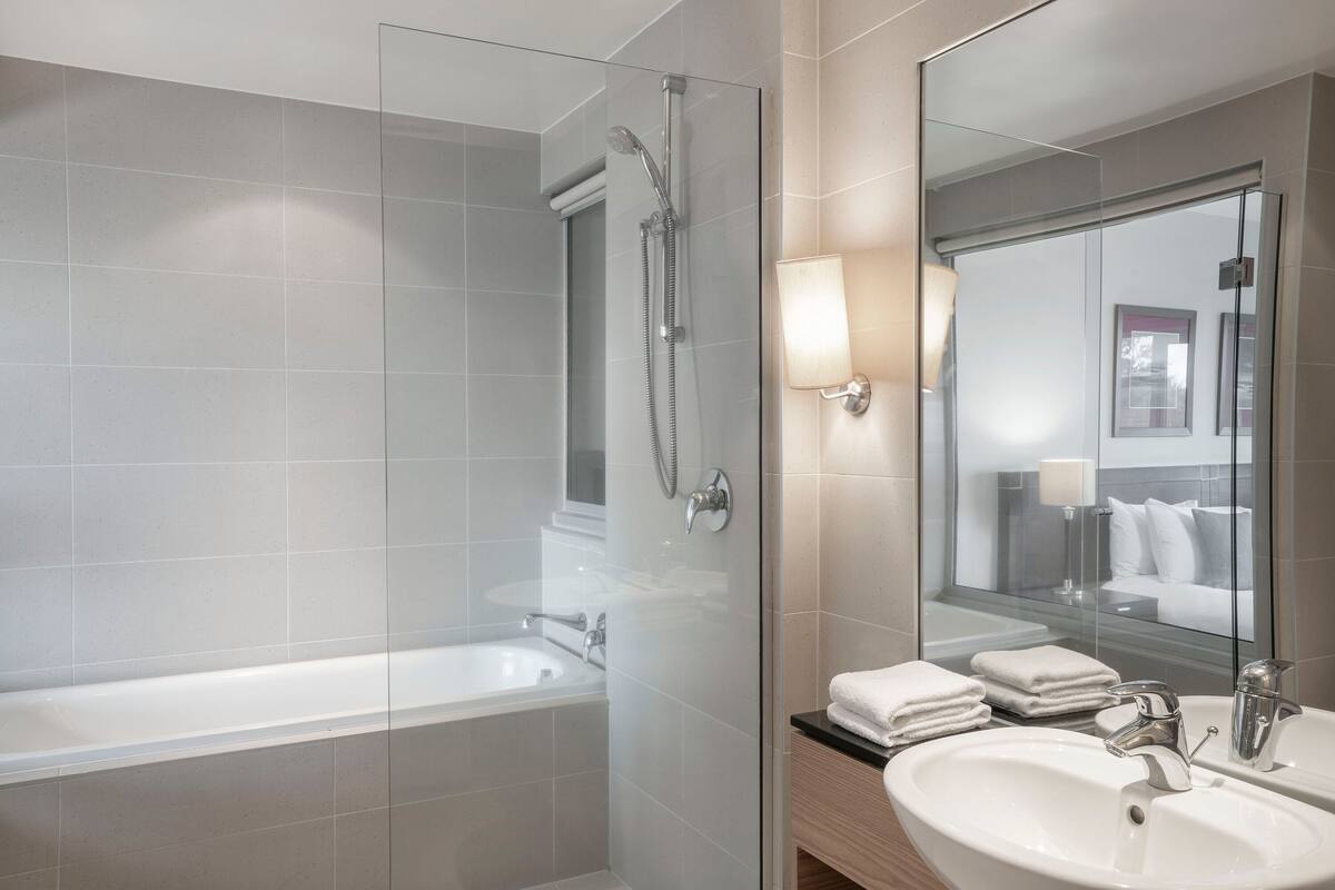 free toiletries, hair dryer, bathrobes, towels