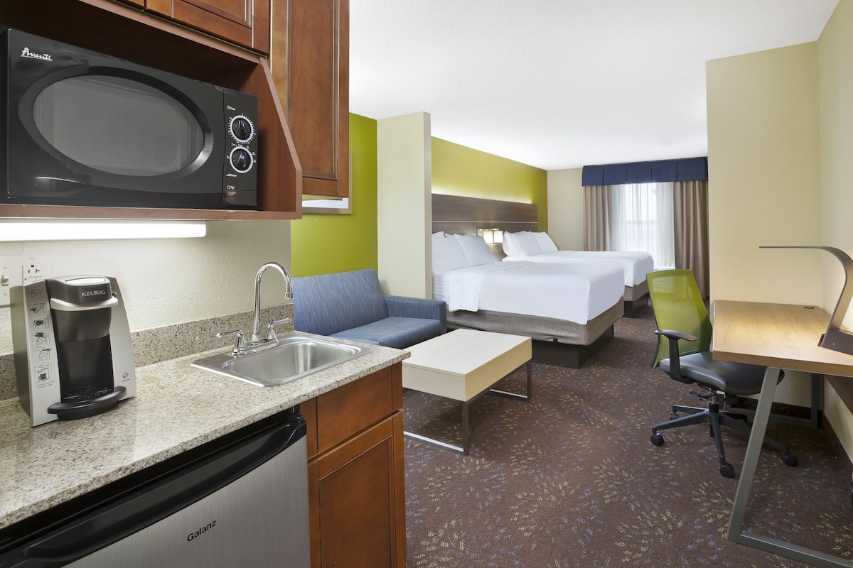 Suite, 2 Queen Beds | In-room safe, desk, iron/ironing board, cribs (free)
