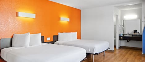 Deluxe Room, 2 Double Beds, Non Smoking, Refrigerator & Microwave | Desk, blackout drapes, free WiFi, bed sheets