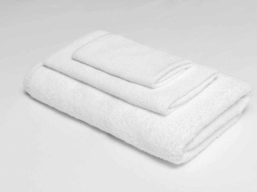 A neatly folded white towel.