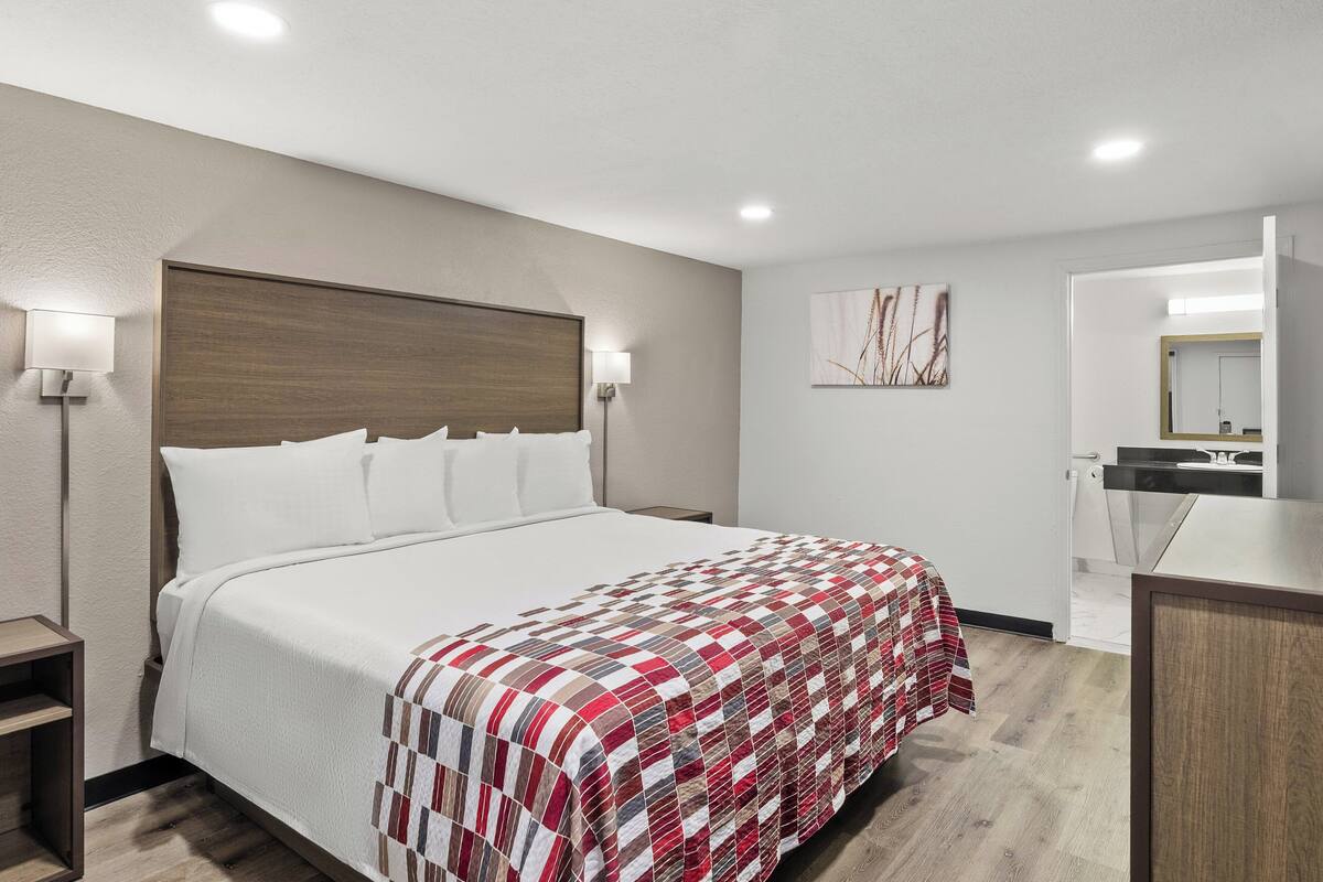 Kamar Deluks, 1 Tempat Tidur King, shower kursi roda, Bebas Asap Rokok | Meja kerja, ruang kerja ramah laptop, dan tirai kedap cahaya