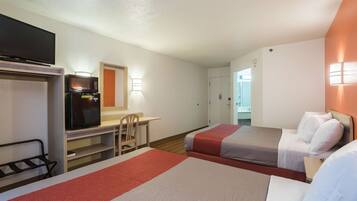 Desk, free WiFi, bed sheets, alarm clocks