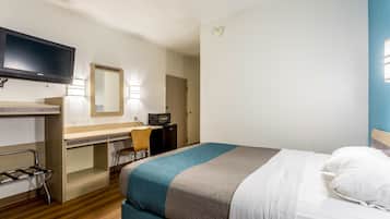 Desk, free WiFi, bed sheets, alarm clocks