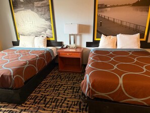 Desk, free WiFi, bed sheets