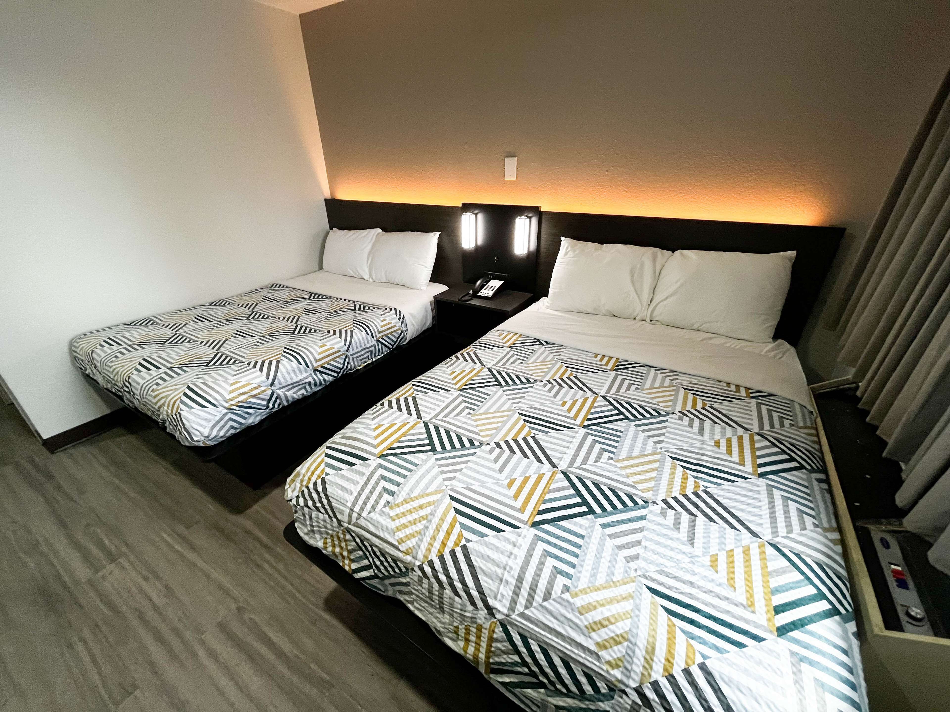 Blackout curtains, free WiFi, bed sheets