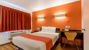 Desk, free WiFi, bed sheets