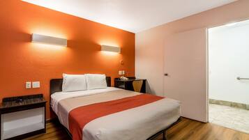 Desk, free WiFi, bed sheets