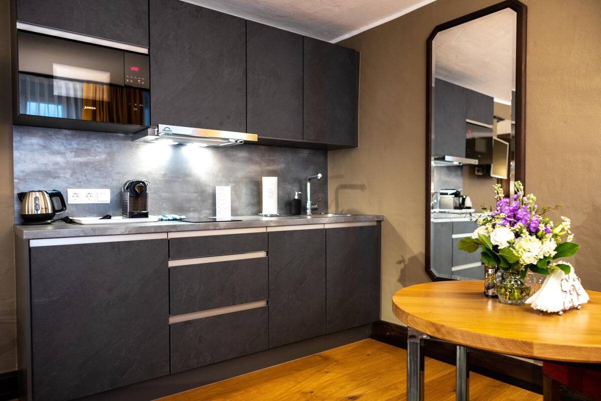 junior apartment | private kitchen | mini-fridge, dishwasher, cookware/dishes/utensils