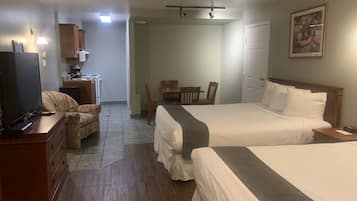 Family Suite, 2 Queen Beds | 1 bedroom, premium bedding, desk, laptop workspace