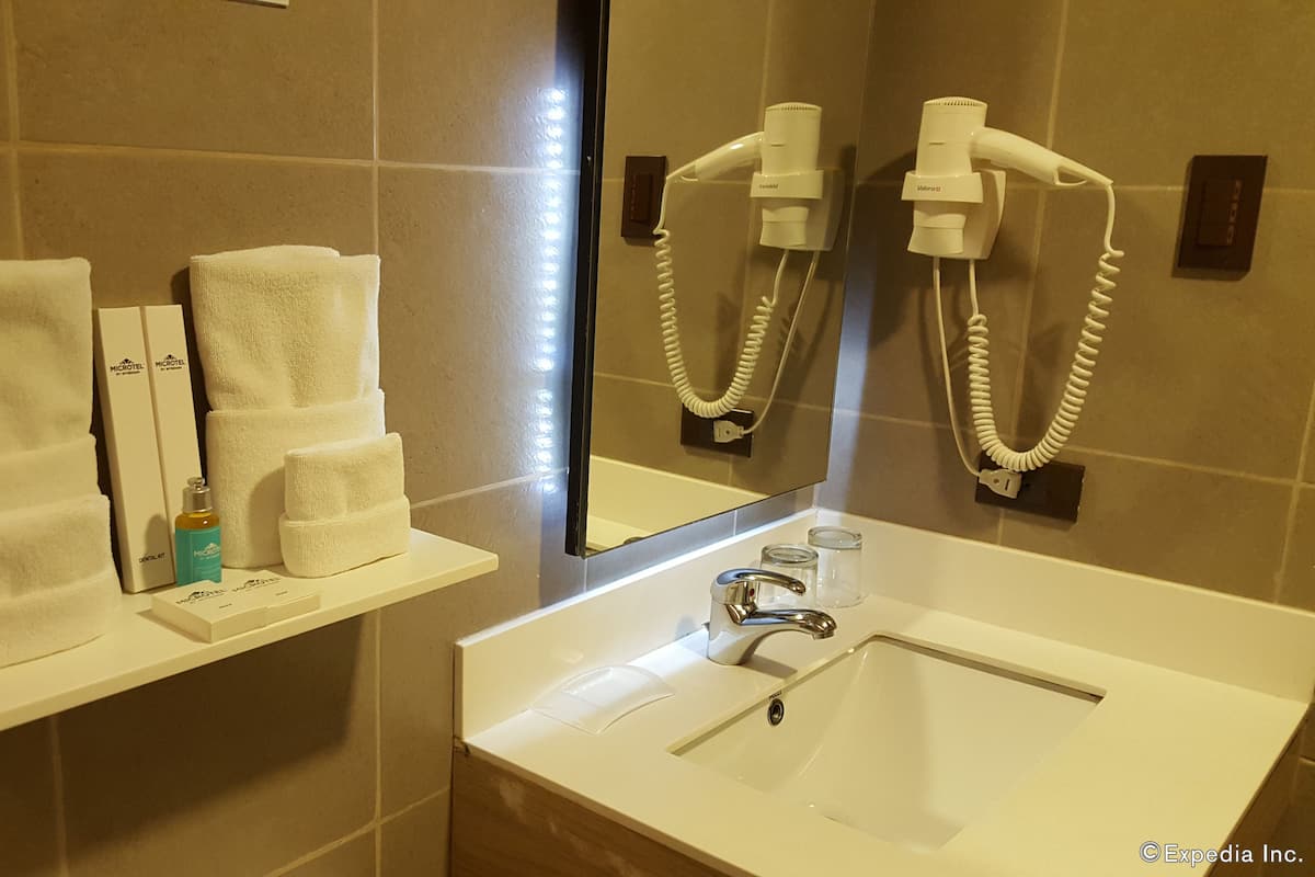 free toiletries, hair dryer, towels, soap