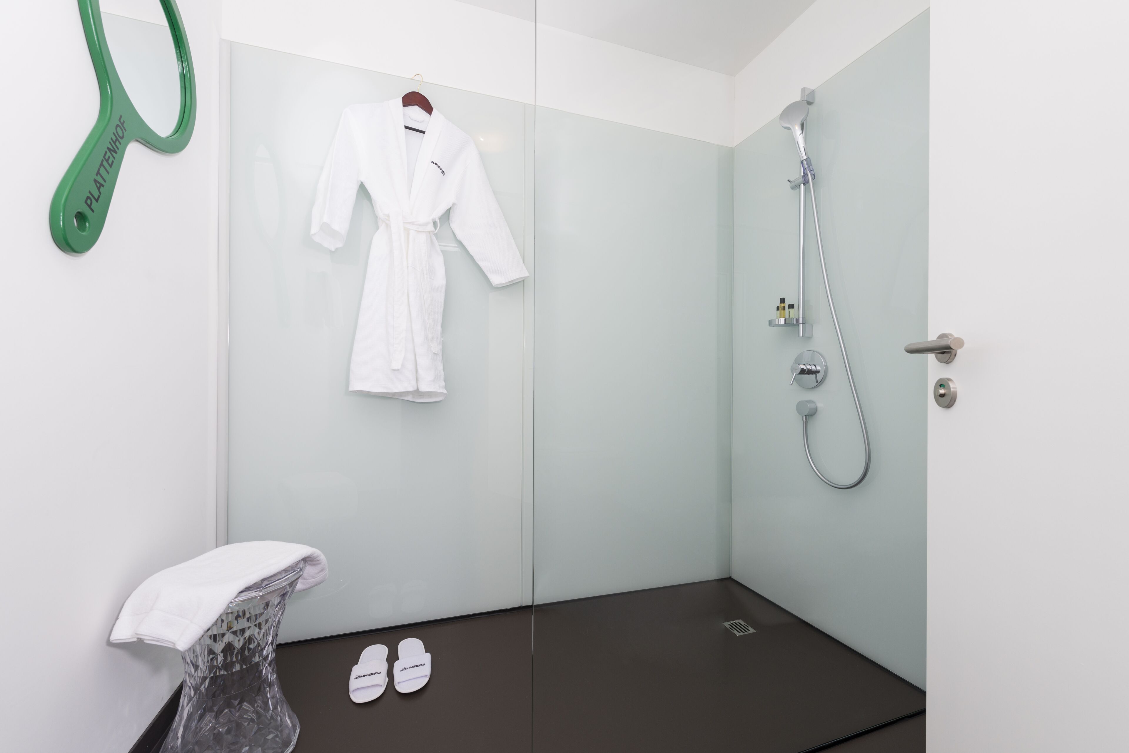 shower, free toiletries, hair dryer, bathrobes