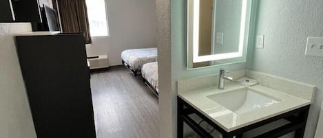 Desk, free WiFi, bed sheets