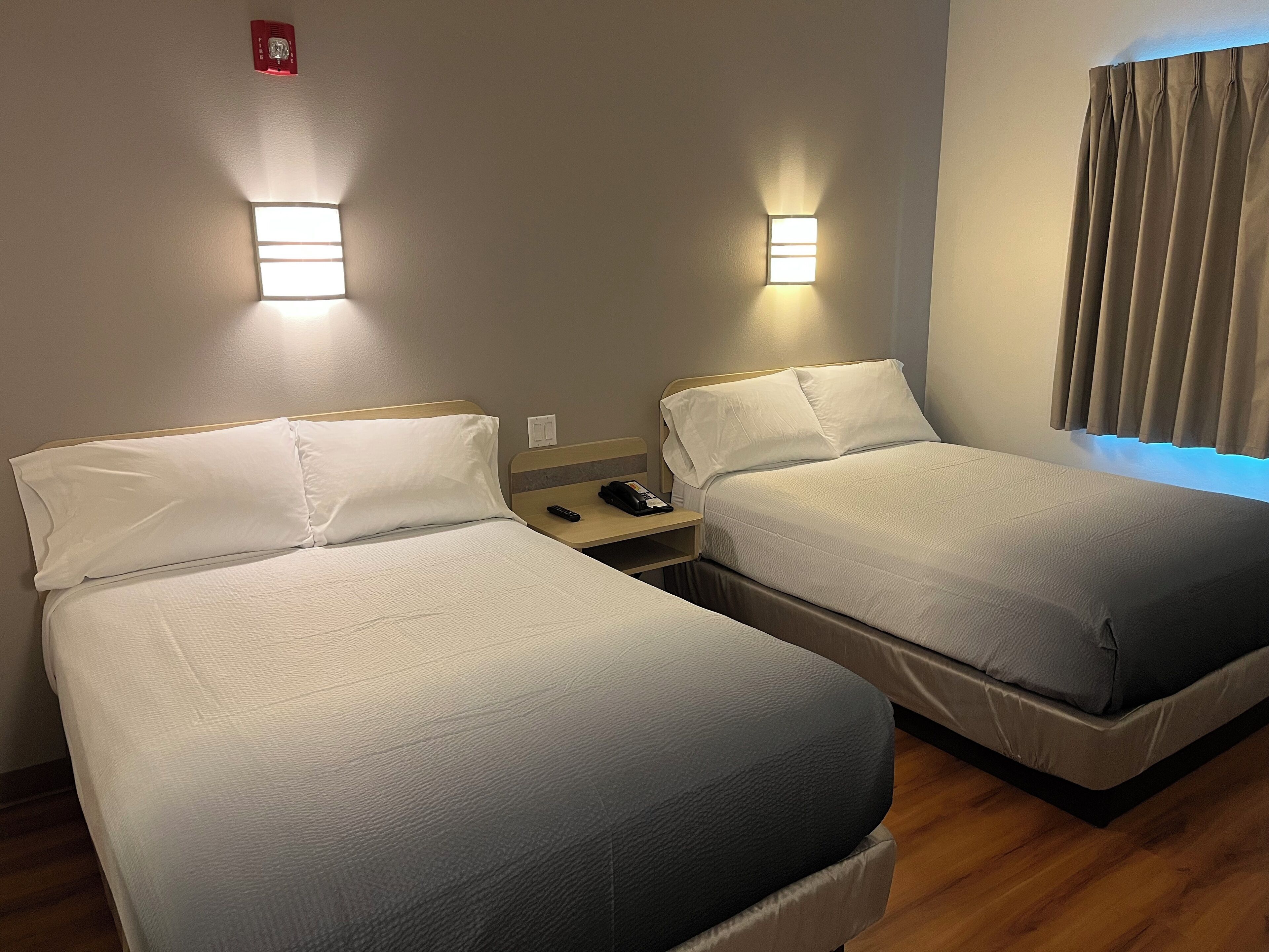 Desk, free WiFi, bed sheets