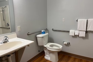 Room, 1 Queen Bed, Mobility Accessible, Non Smoking (Roll-in Shower) | Accessible bathroom