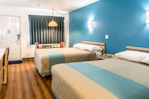 Desk, free WiFi, bed sheets, alarm clocks