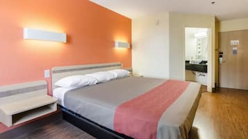 Desk, free WiFi, bed sheets