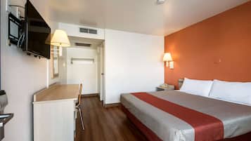 Desk, free WiFi, bed sheets