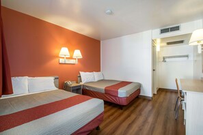 Desk, free WiFi, bed sheets