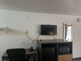 Desk, free WiFi, bed sheets