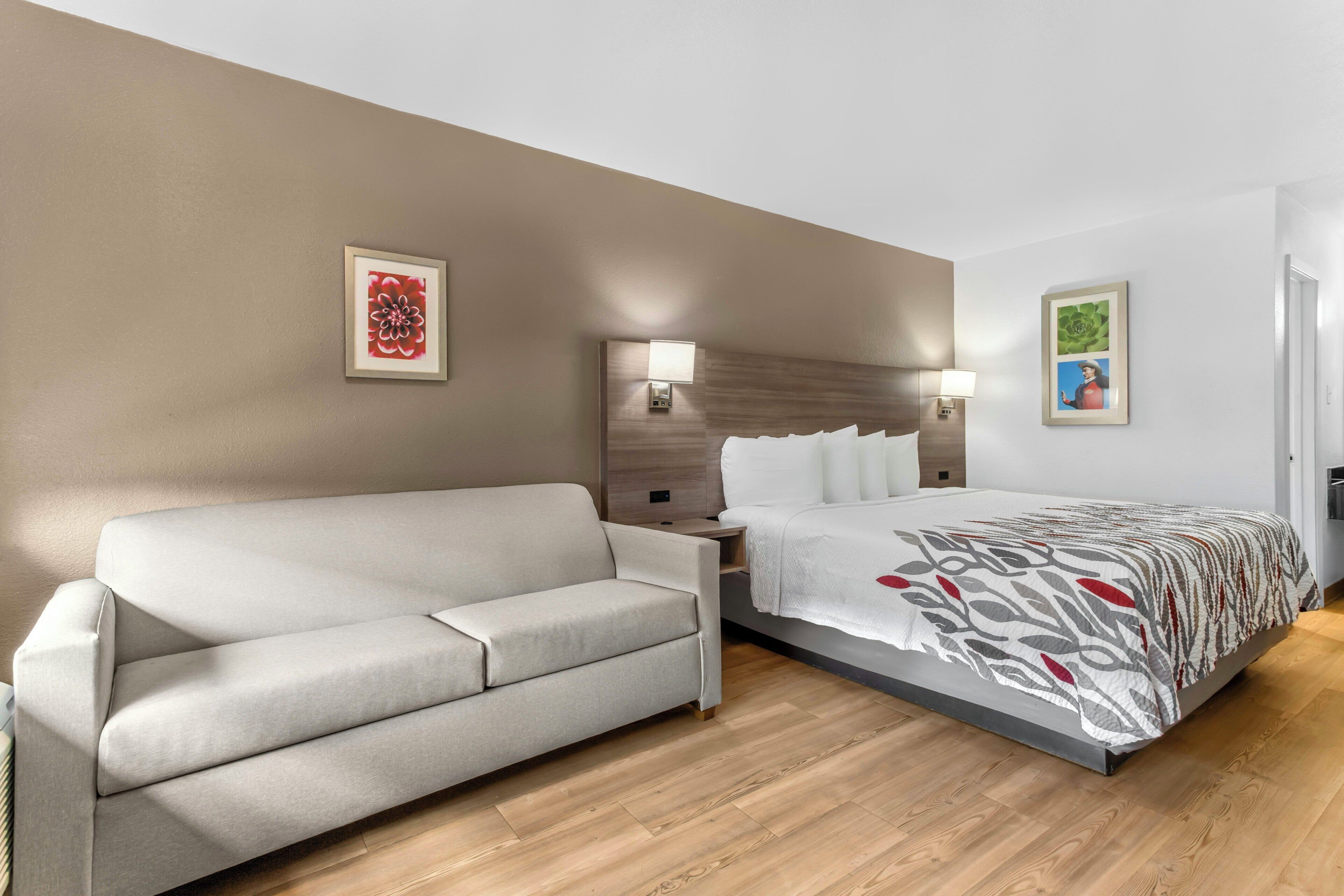 Premium bedding, memory-foam beds, desk, blackout curtains