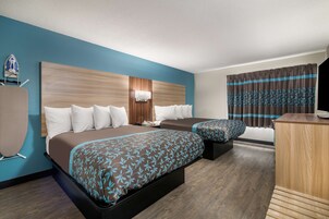 Standard Room, 2 Queen Beds, Non Smoking, Refrigerator & Microwave | Desk, laptop workspace, free WiFi, bed sheets