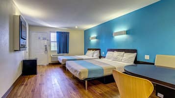Blackout curtains, free WiFi, bed sheets