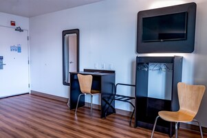 Desk, free WiFi, bed sheets, alarm clocks