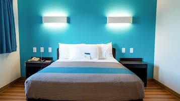 Desk, free WiFi, bed sheets, alarm clocks