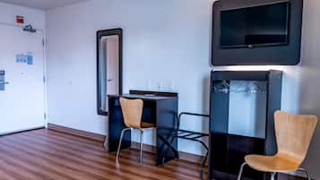 Desk, free WiFi, bed sheets, alarm clocks