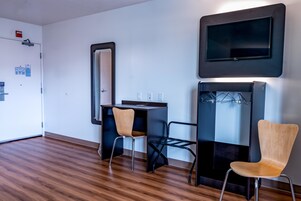 Desk, free WiFi, bed sheets, alarm clocks