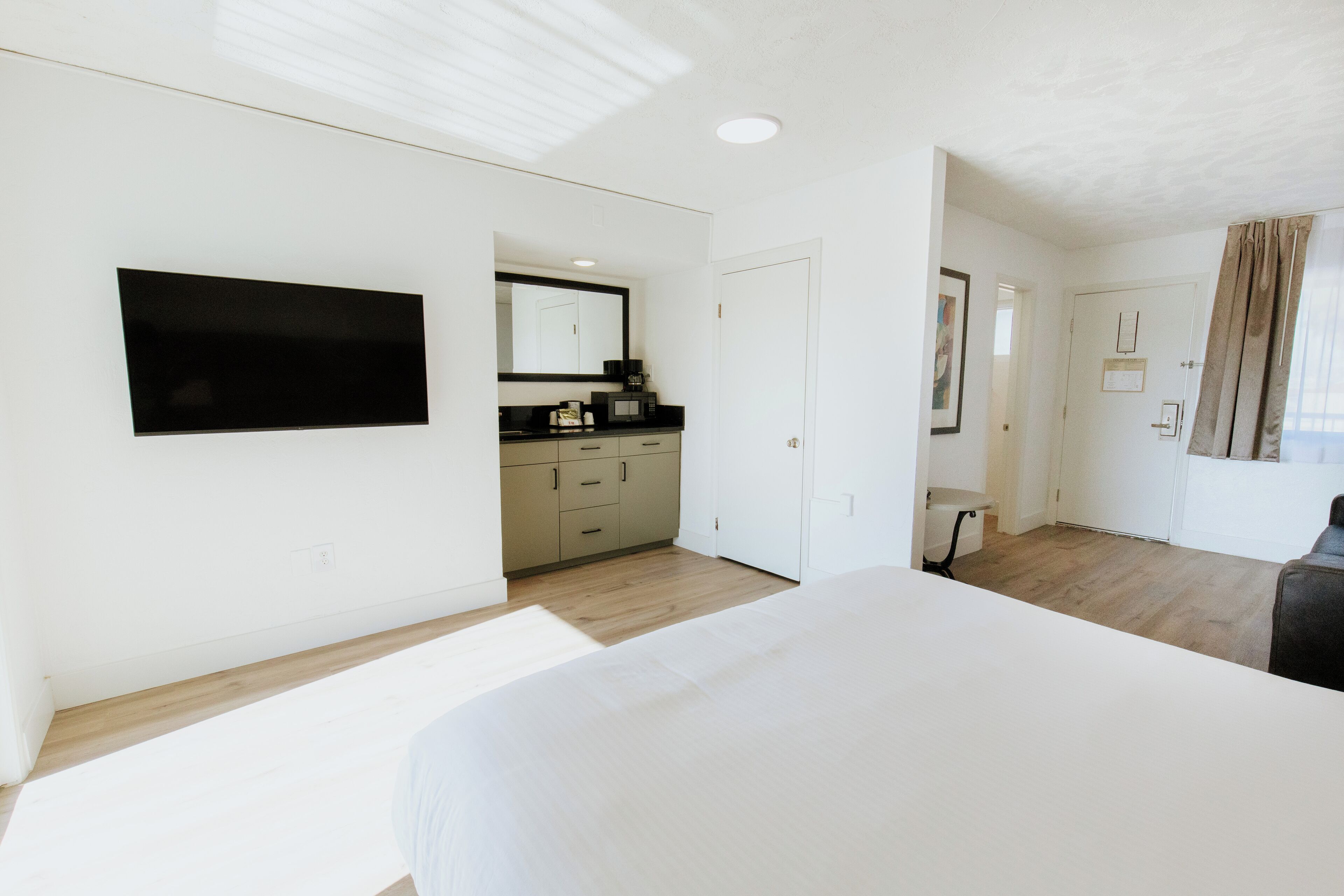 Premium bedding, pillowtop beds, blackout drapes, iron/ironing board