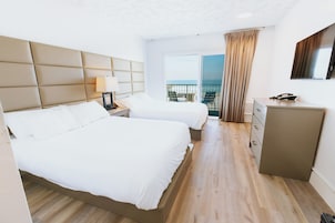 Standard Double Room, 2 Double Beds, Ocean View | Premium bedding, pillowtop beds, blackout drapes, iron/ironing board
