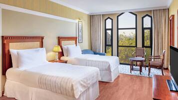 Pillow-top beds, minibar, in-room safe, desk