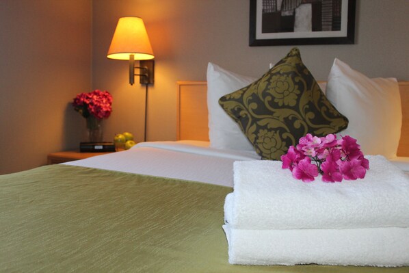 Desk, blackout curtains, soundproofing, iron/ironing board