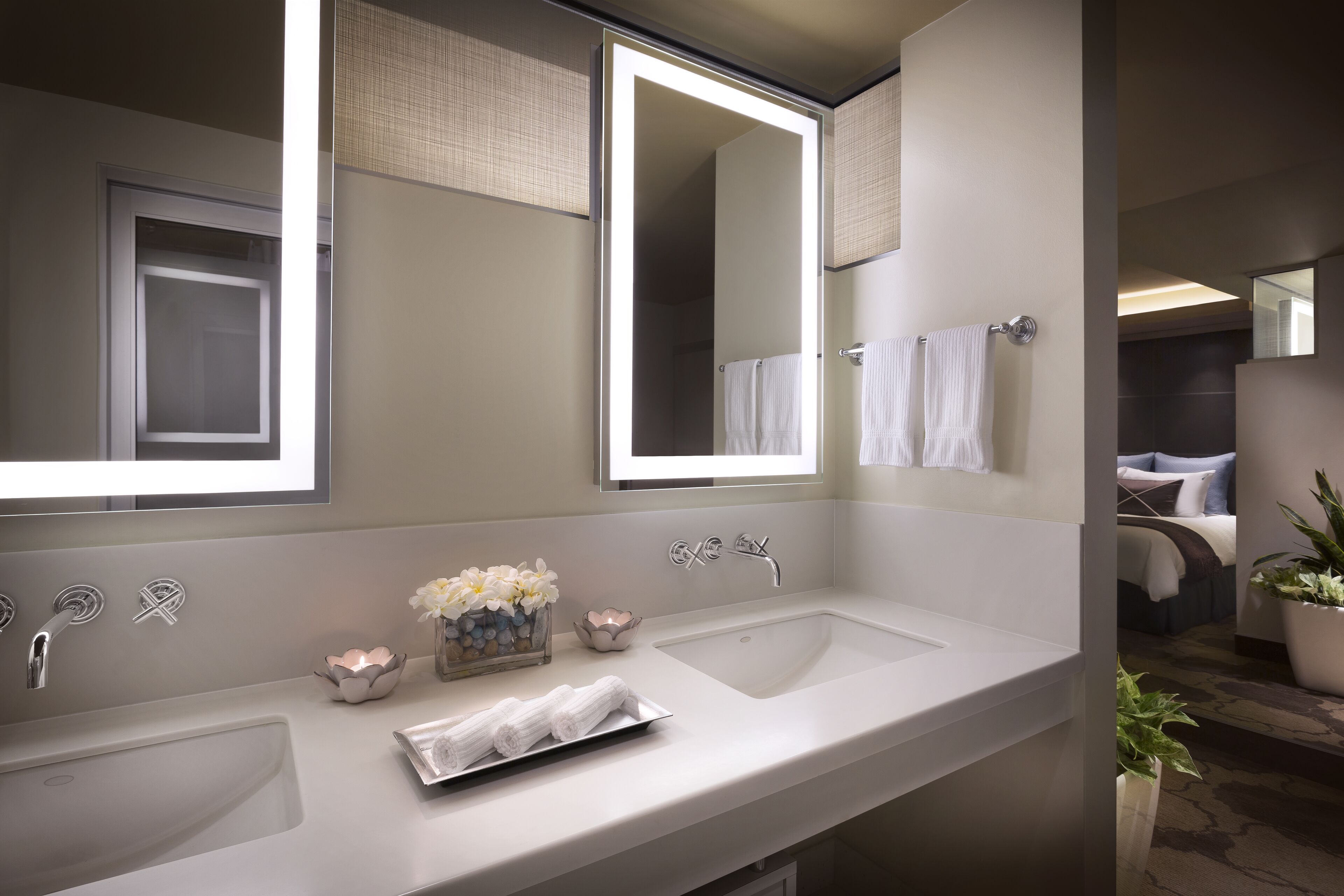 shower, designer toiletries, hair dryer, bathrobes