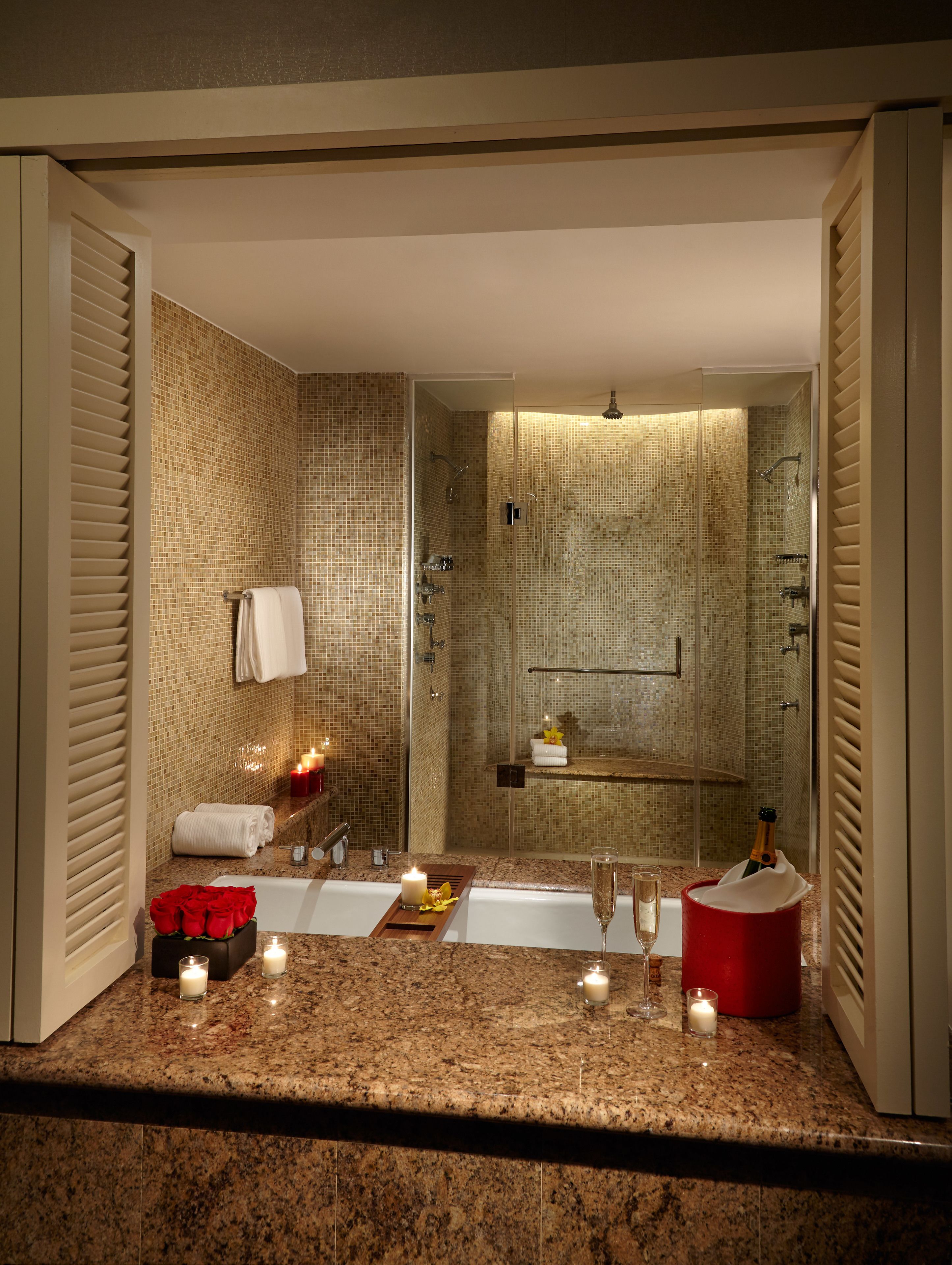 luxury suite, 1 king bed | bathroom | combined shower/bathtub, free toiletries, hair dryer, bathrobes