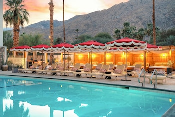 Outdoor pool, open 8:00 AM to 10:00 PM, cabanas (surcharge) at Royal Sun Palm Springs