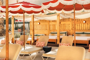 Outdoor pool, open 8:00 AM to 10:00 PM, cabanas (surcharge) at Royal Sun Palm Springs