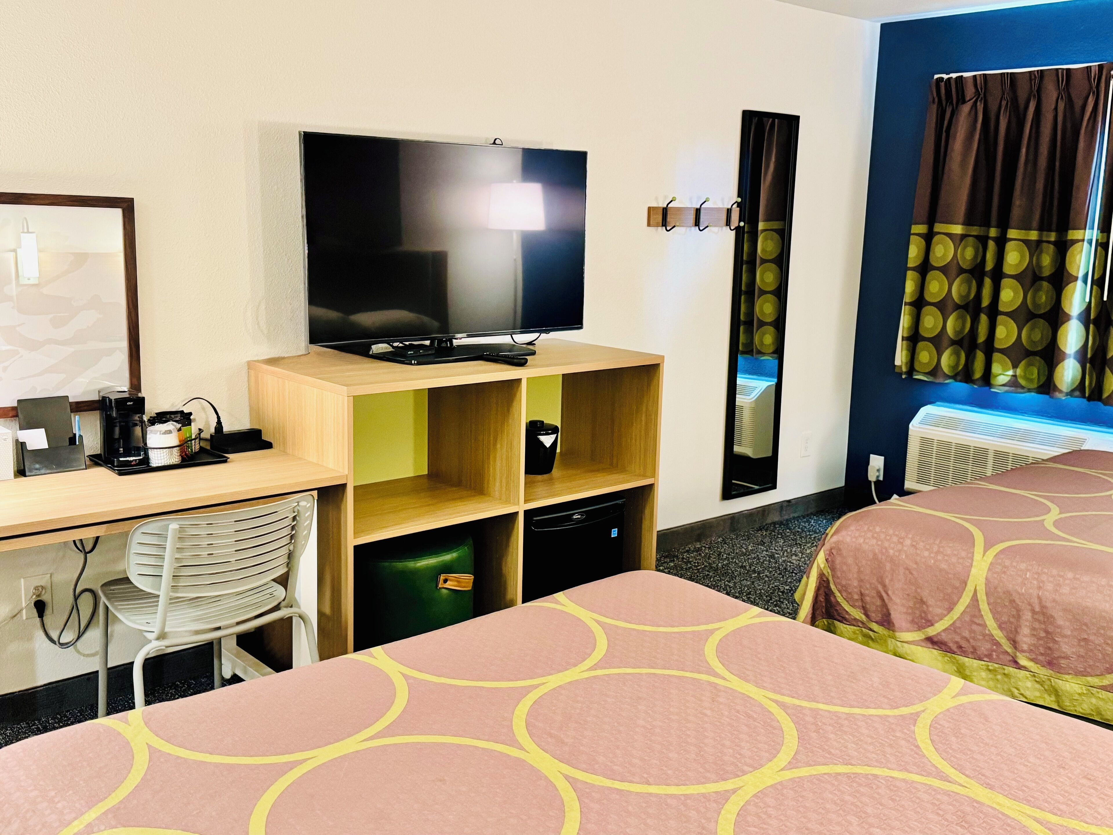 standard room, 2 queen beds | 1 bedroom, desk, iron/ironing board, free wifi