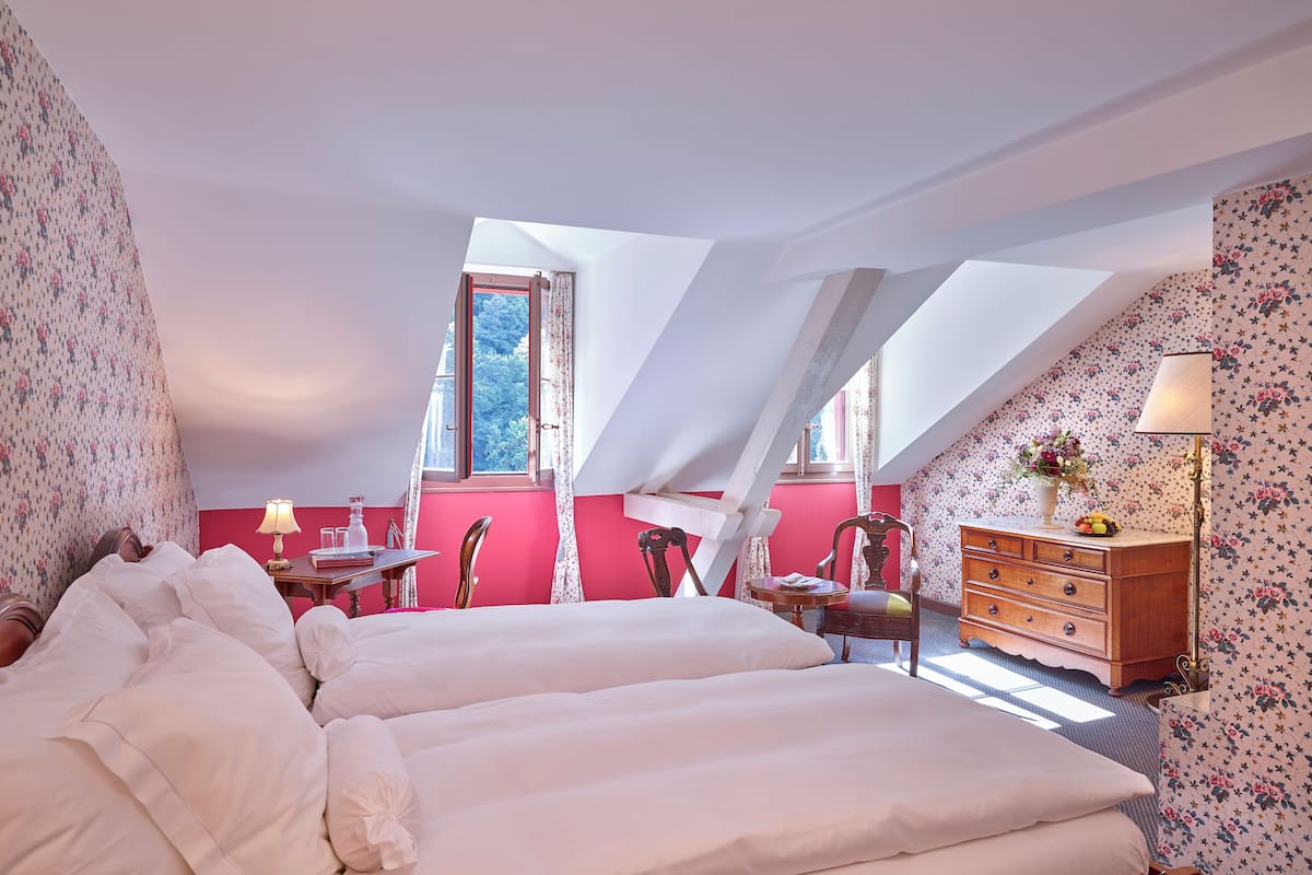 deluxe double room with waterfall view | 1 bedroom, hypo-allergenic bedding, in-room safe, individually furnished