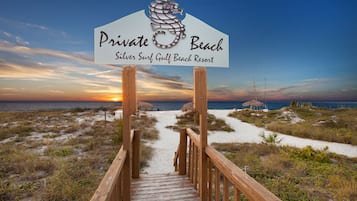 Private beach nearby, beach umbrellas, beach towels, beach massages